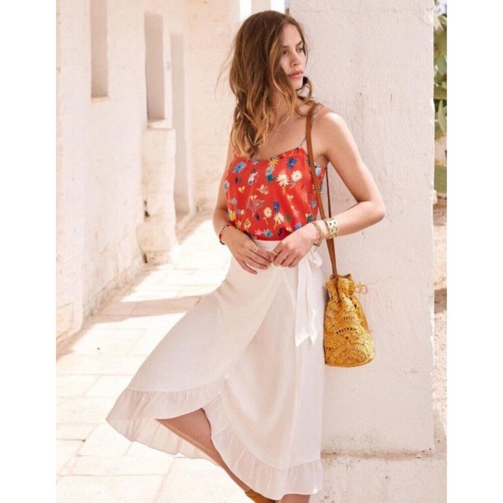 Sezane White Midi Skirt